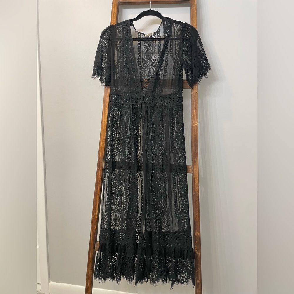Black Laced Kimono